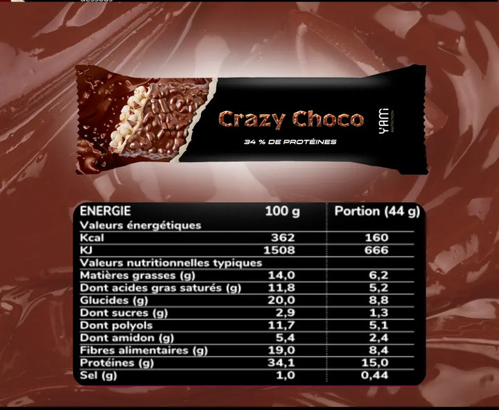 Barre Protéinée Crazy - Yam Nutrition 